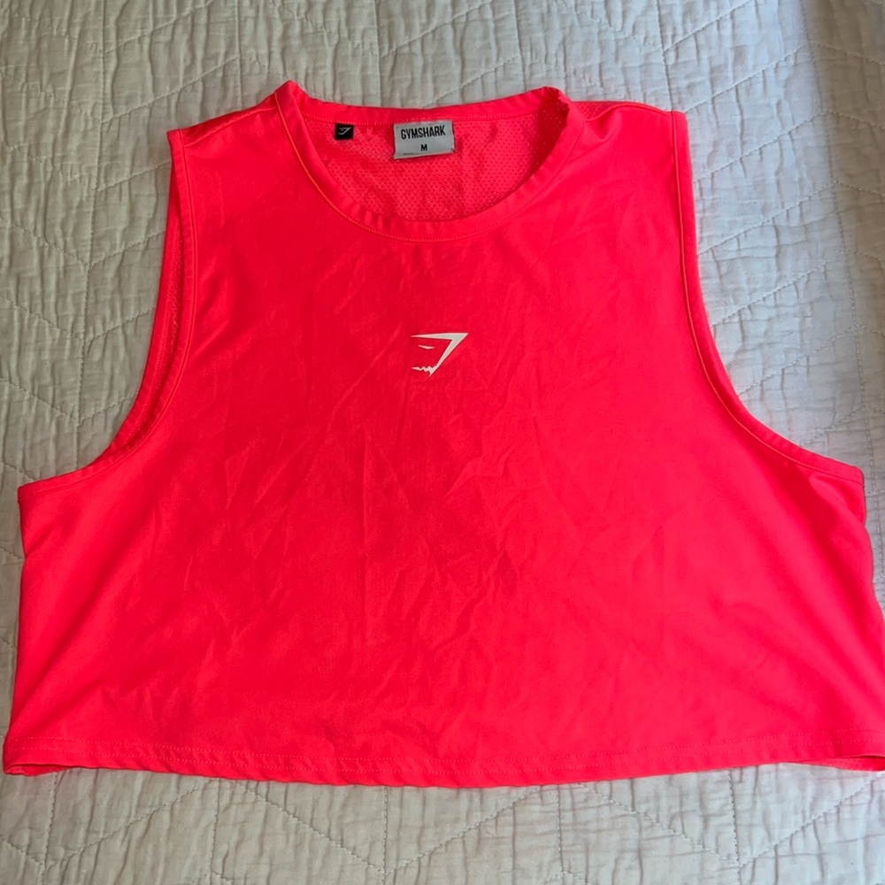 Gymshark neon pink cropped muscle tank